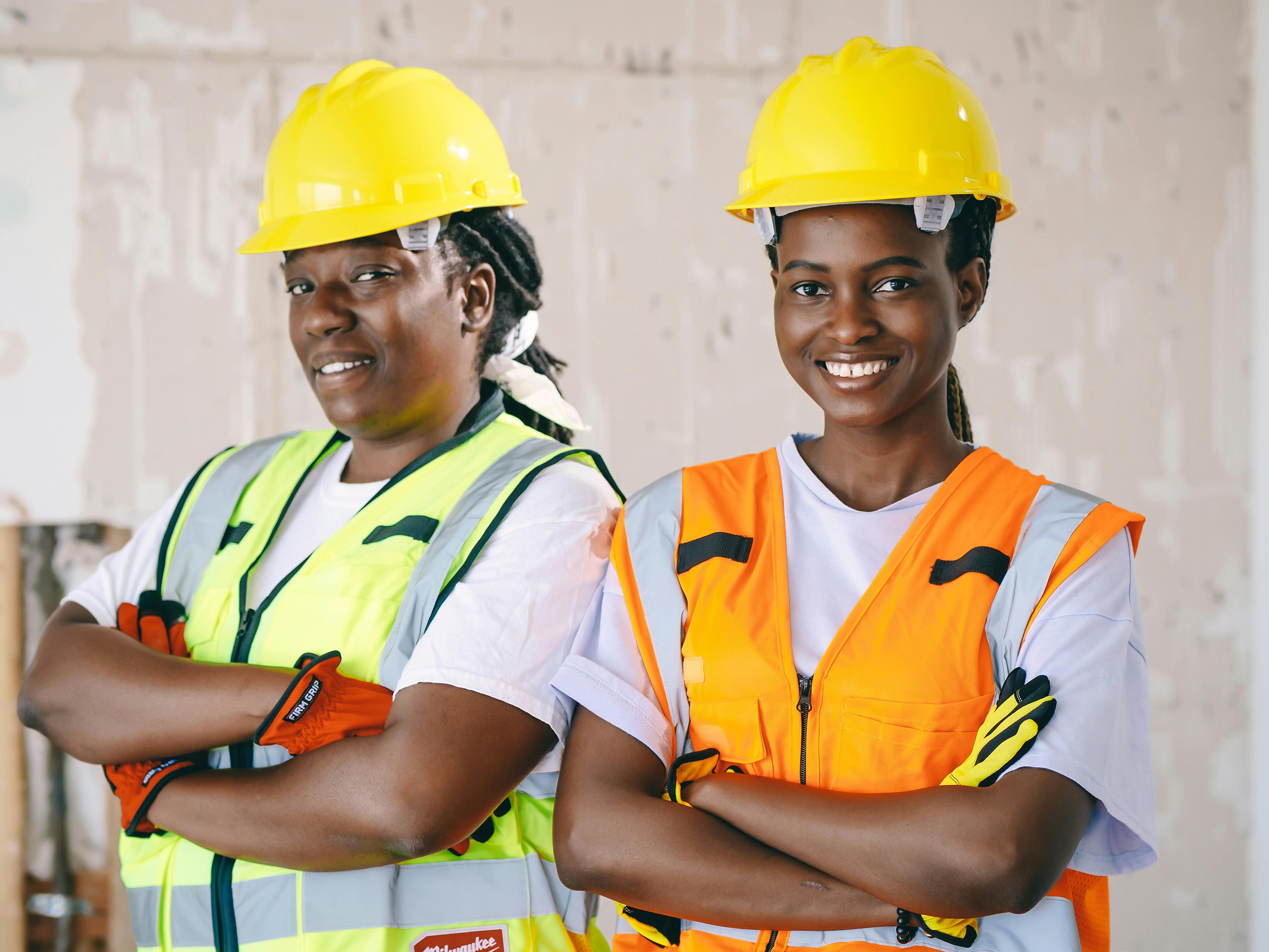 two women in construction gear