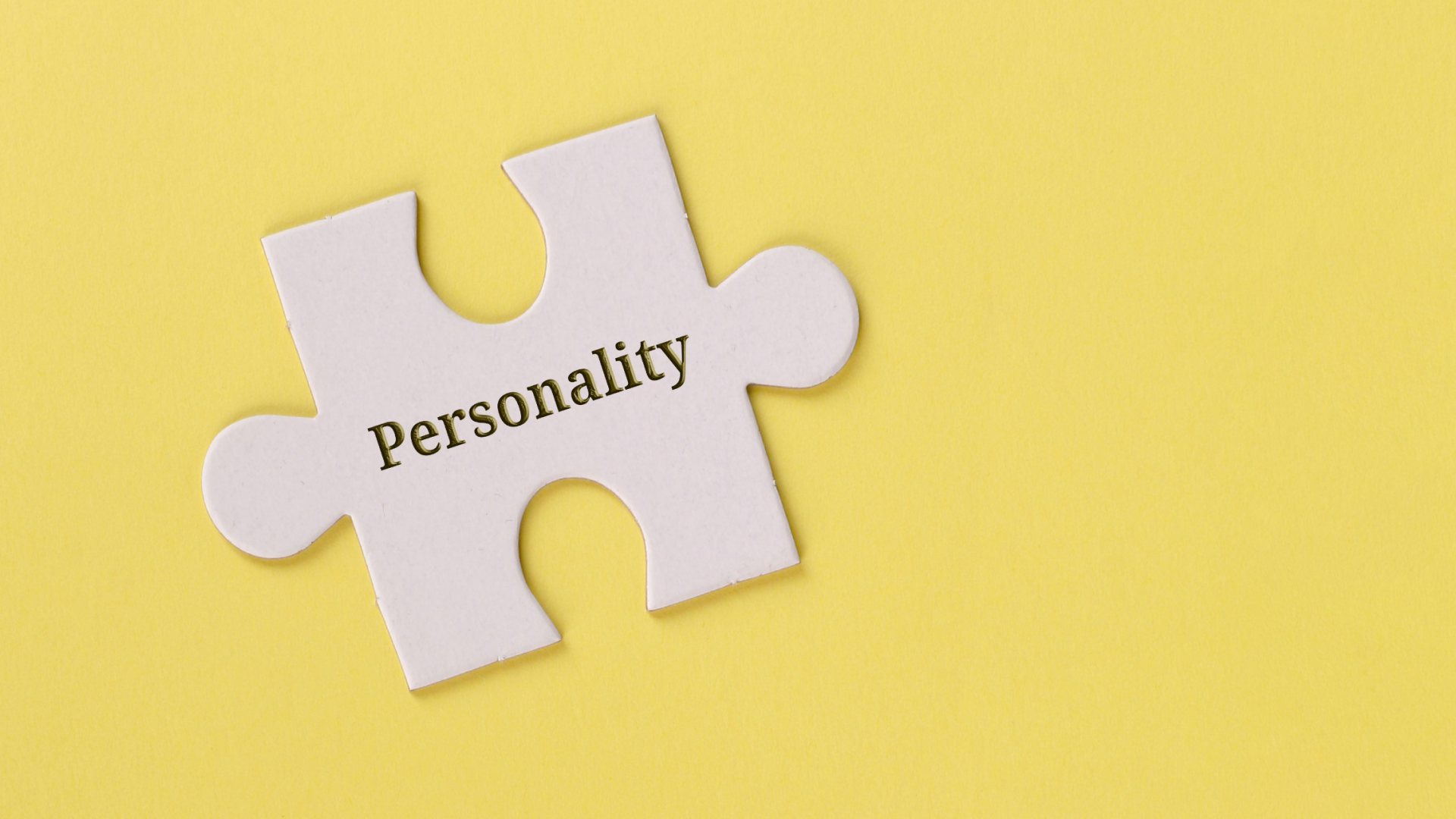 Puzzle piece with the word personality on it