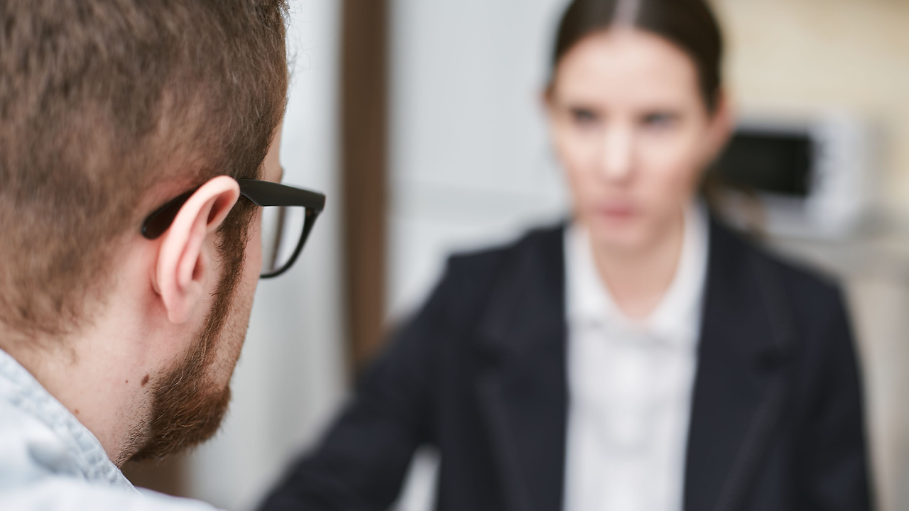 Person interviewing for a job